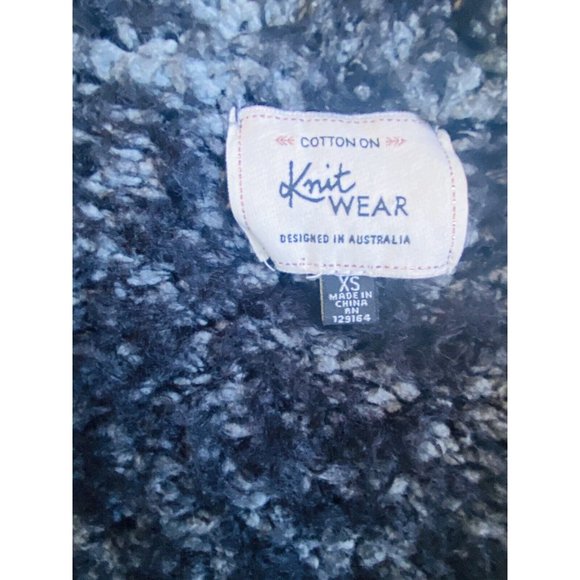 Cotton Emporium Cardigan Boucle Fuzzy Soft Open Front Gray Black Womens Size XS - Picture 9 of 9